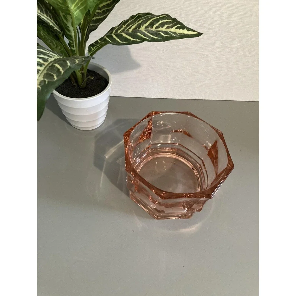 Cambridge Pink Depression Glass Octagonal Bowl Candy Dish Vintage  NO LID